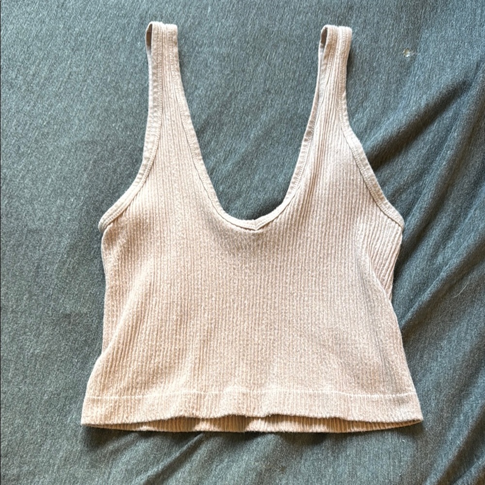 Women's Ribbed Knit Tank Top - Pale Pink/Nude
